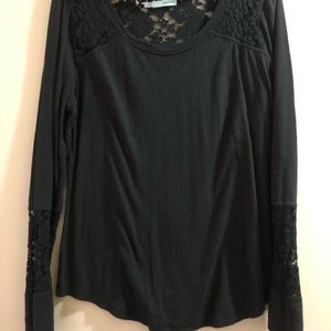 Maurices black lace tee